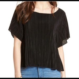 Madewell Black Pleated Blouse